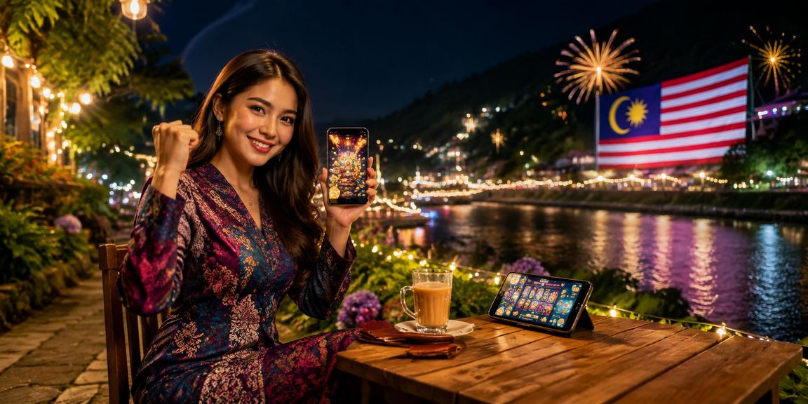 Pemain lk2 di Malaysia membuat deposit melalui aplikasi mudah alih dengan pakaian batik tradisional