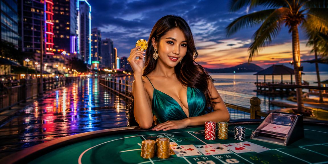 Meja baccarat langsung di Sabah dengan suasana kasino tempatan